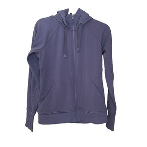 Athleta Triumph Hoodie Womens Size Medium Lavender Zip-Up Jacket Organic Cotton